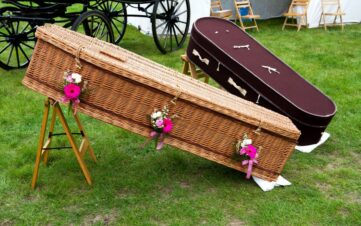 Wicker caskets and coffins