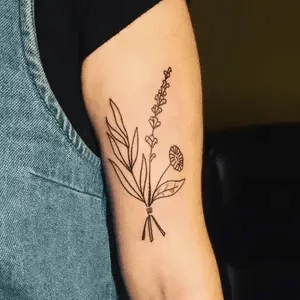 Single colour ink tattoo