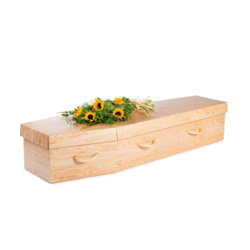 Affordable 6 sided woodgrain effect coffin